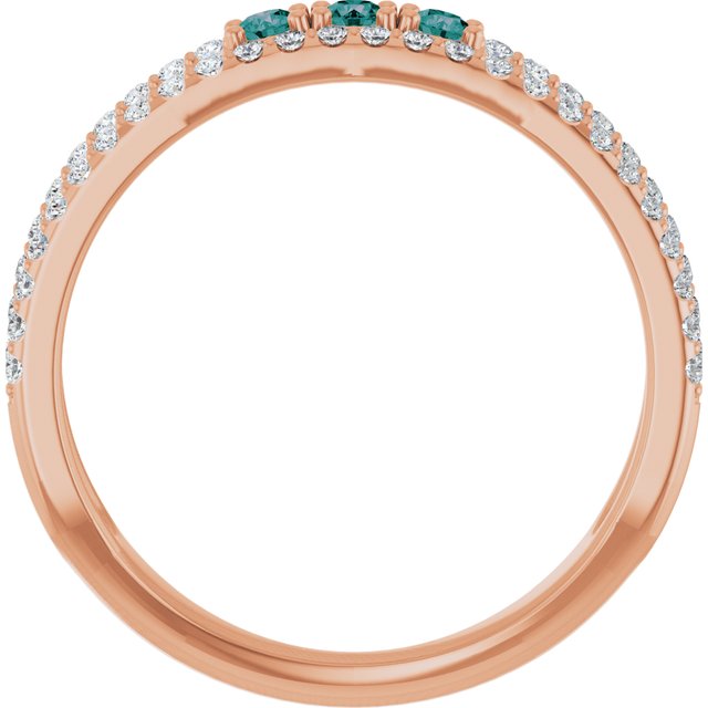 14K Rose Alexandrite & 1/4 CTW Diamond Ring          